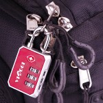 VIAGGI 3 Dial Travel Sentry Approved Security Luggage Resettable Combination Number Padlock - Maroon